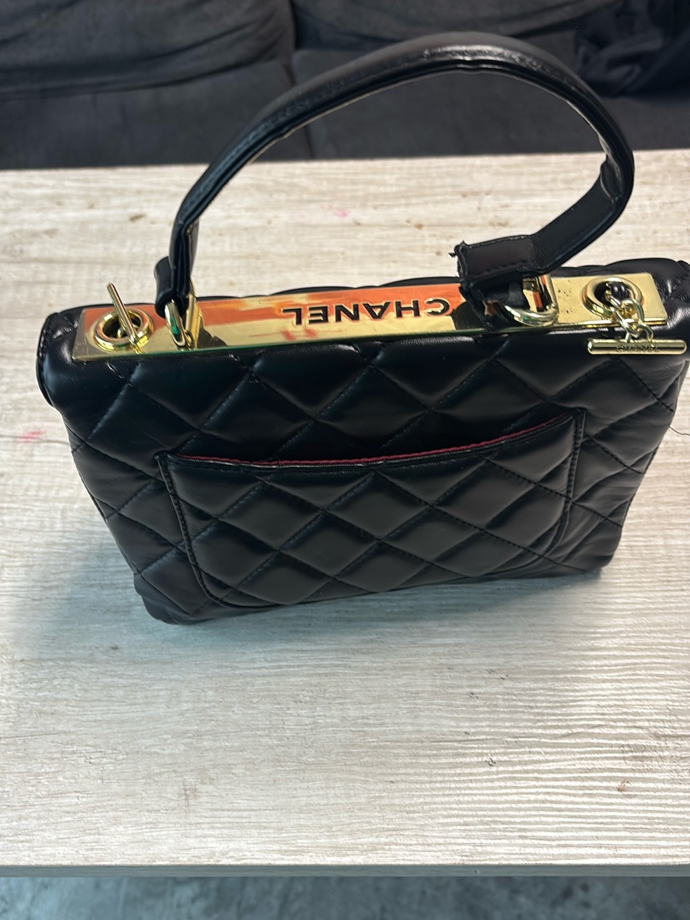 CHANEL Black Quilted Leather Top-Handle Satchel with Gold Hardware - Picture 2 of 10